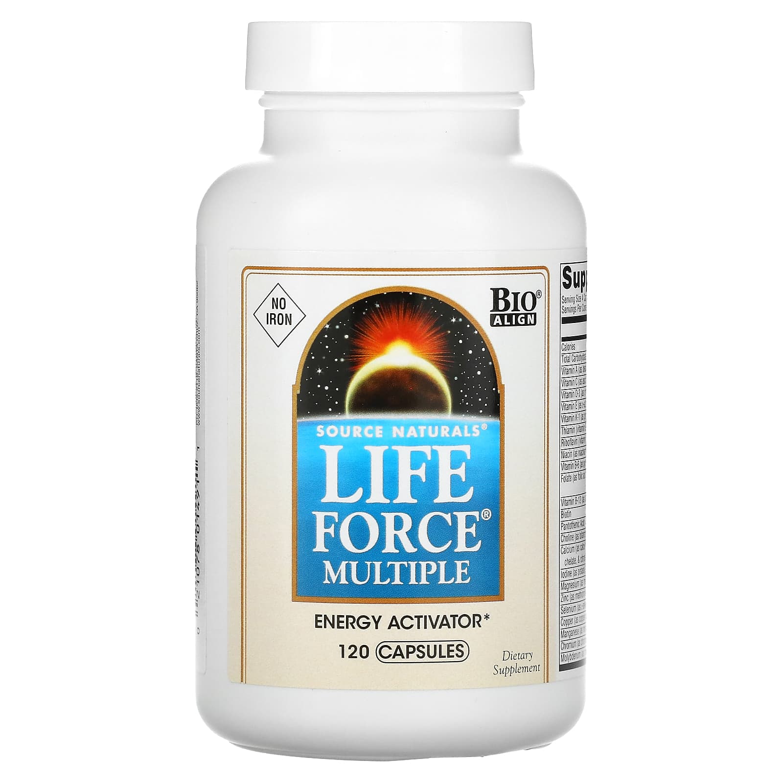 Source Naturals, Life Force Multiple, No Iron, 120 Capsules UPC 021078014911 | HiLife Vitamins